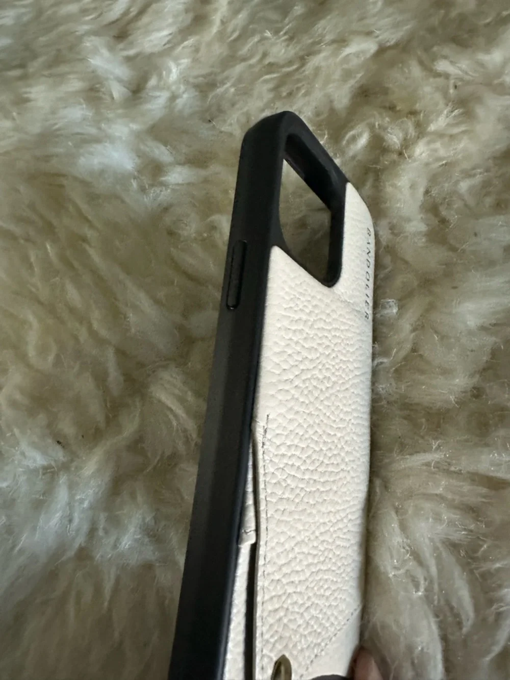 Bandolier iPhone 13 Pro Emma leather phone case in ivory / cream - NO STRAP